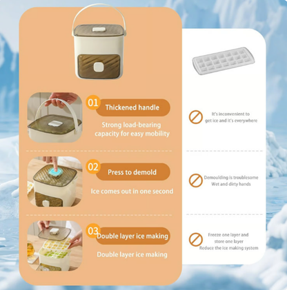 Ice cube Tray with Lid and Bin - Make Ice-Making Simple