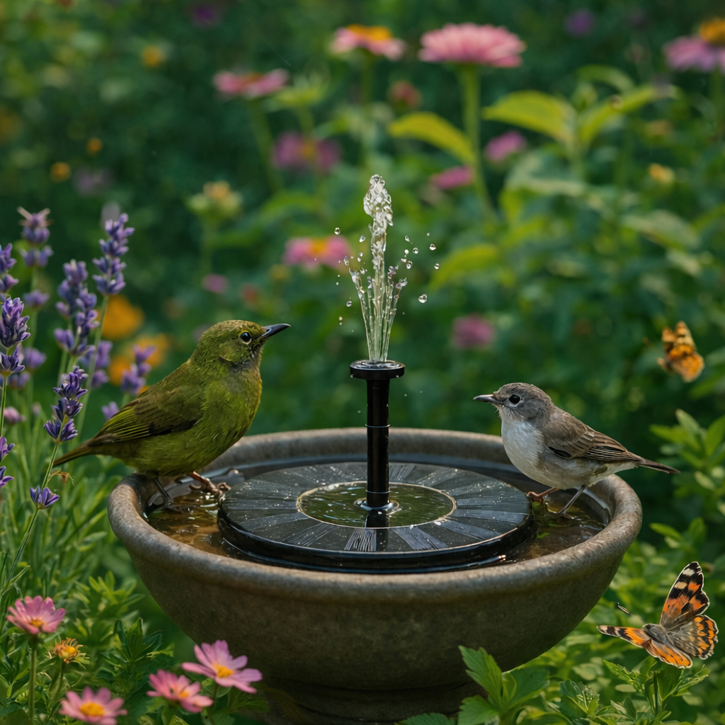 AhiSpring™ | Solar Garden Fountain