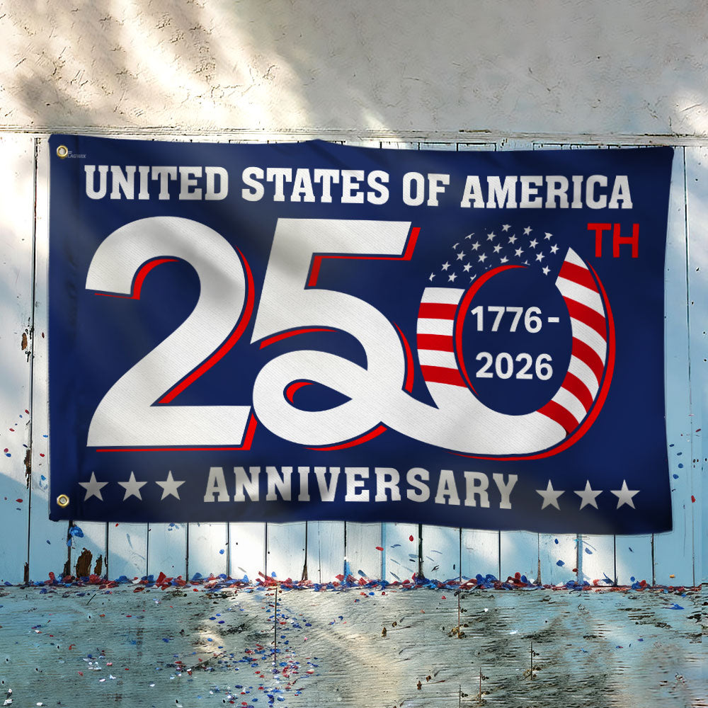 Patriotic 250th Anniversary 1776 2026 United States of America Semiquincentennial Grommet Flag 3-Day Shipping