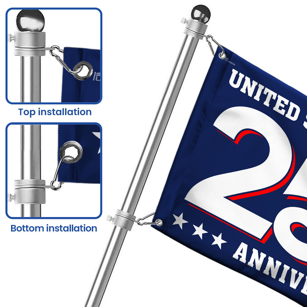 Patriotic 250th Anniversary 1776 2026 United States of America Semiquincentennial Grommet Flag 3-Day Shipping