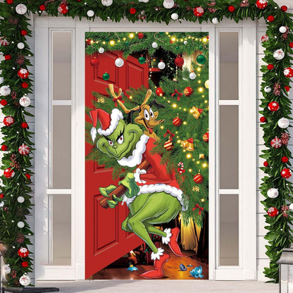 🎄Golden Christmas Bells & Wreath Door Cover - 35.4" x 70.8"
