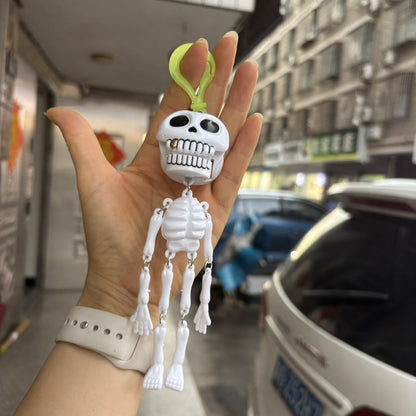 💀✨Pull-String Skeleton Keychain | Viral Funny Skull Keychain