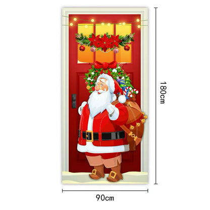 🎄Golden Christmas Bells & Wreath Door Cover - 35.4" x 70.8"