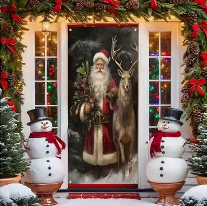 🎄Golden Christmas Bells & Wreath Door Cover - 35.4" x 70.8"