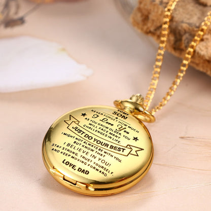 To My Son / From Dad - Luxury Vintage Pocket Watch Gift SS