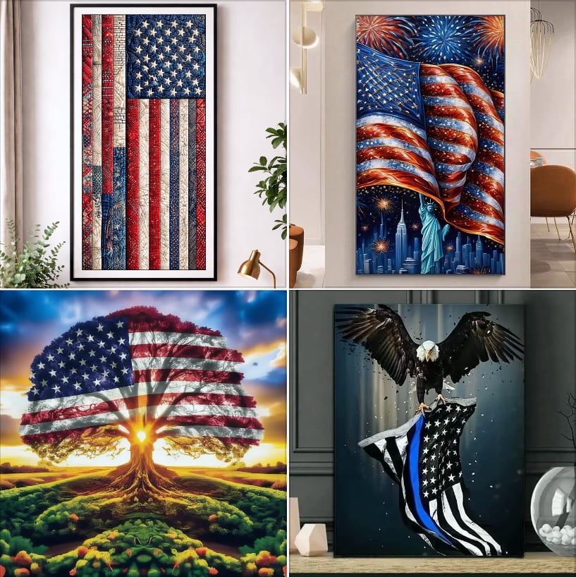 Beginner-Friendly!💎🎁🇺🇸 American Flag DIY 5D Diamond Painting Kit❤️(✨Buy 2 Free Shipping)