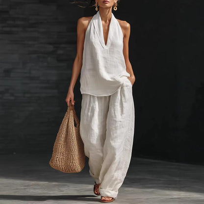 Boho Linen Two Piece Set - Perfect for Beach