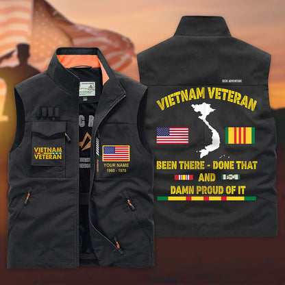 Personalized Vietnam Veterans Multi-Pocket Vest, Gifts For Vietnam Veterans UKNT6210101