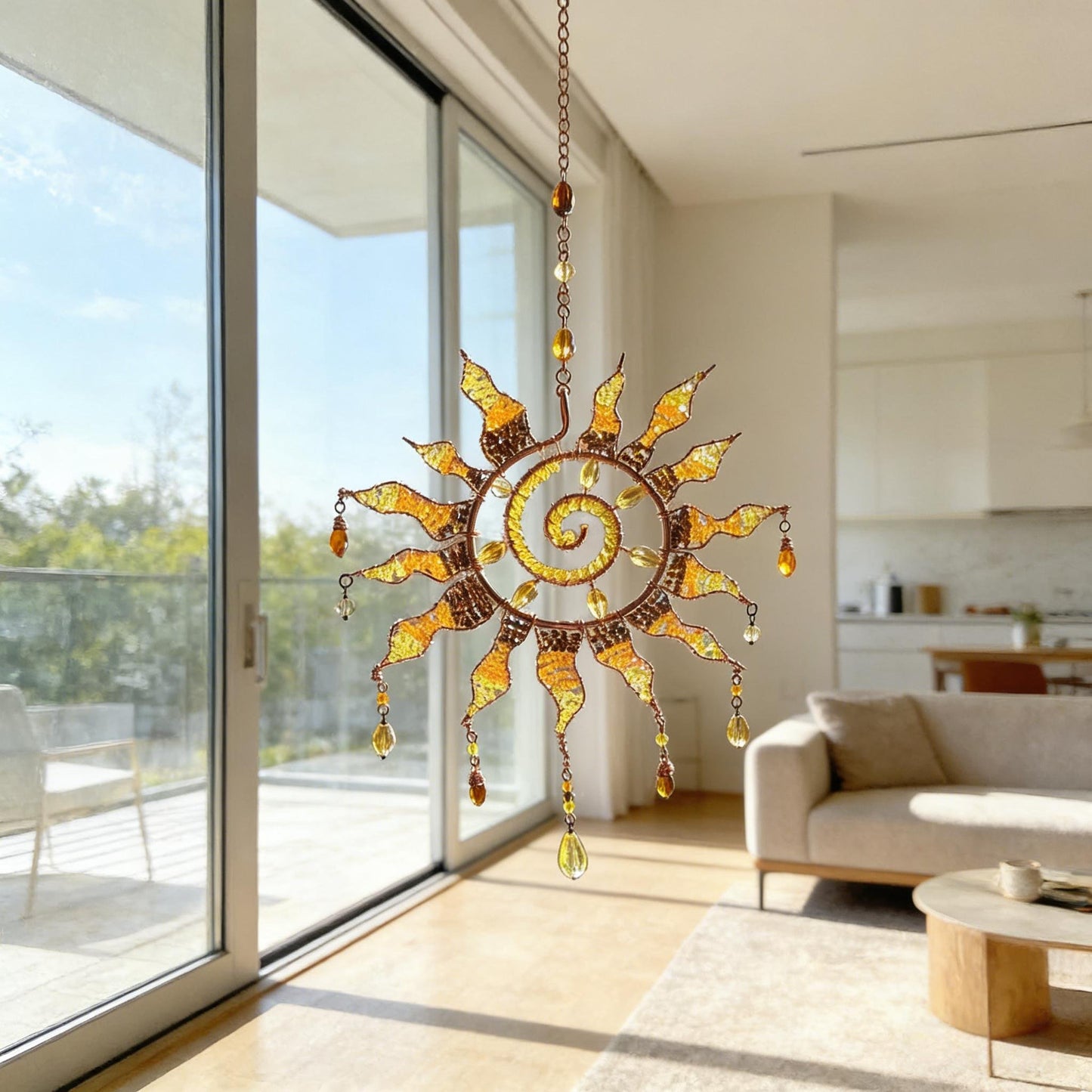 🌞Acchiappasole in cristallo a spirale - Acchiappasole bohémien fatto a mano