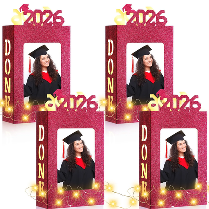 4/8Pcs Graduation Centerpieces for Class of 2026 Fit 4x6in Photo | Fillable Picture Box