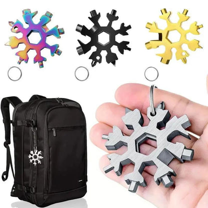 💥🔥Viral 18-in-1 Snowflake Multi-tool  Stainless Steel Portable Wrench | All-in-One Screwdriver & Bottle Opener | Must-Have Survival Gadget