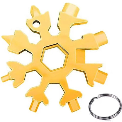 💥🔥Viral 18-in-1 Snowflake Multi-tool  Stainless Steel Portable Wrench | All-in-One Screwdriver & Bottle Opener | Must-Have Survival Gadget