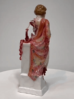 Broken Ladies Ceramic Art Figure – Handcrafted Mixed Media Sculpture