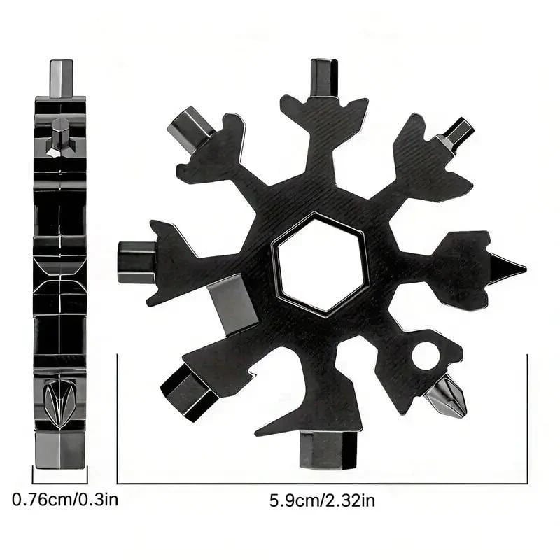 💥🔥Viral 18-in-1 Snowflake Multi-tool  Stainless Steel Portable Wrench | All-in-One Screwdriver & Bottle Opener | Must-Have Survival Gadget