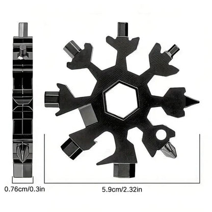 💥🔥Viral 18-in-1 Snowflake Multi-tool  Stainless Steel Portable Wrench | All-in-One Screwdriver & Bottle Opener | Must-Have Survival Gadget