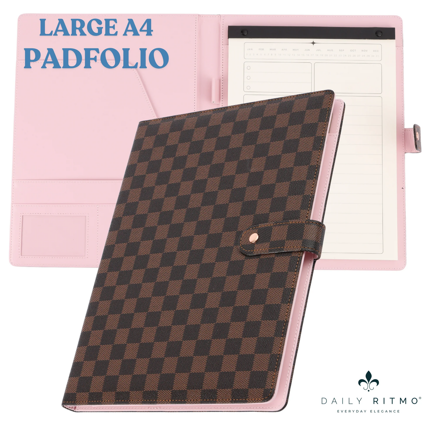 Checkered A4 Portfolio with Legal Notepad