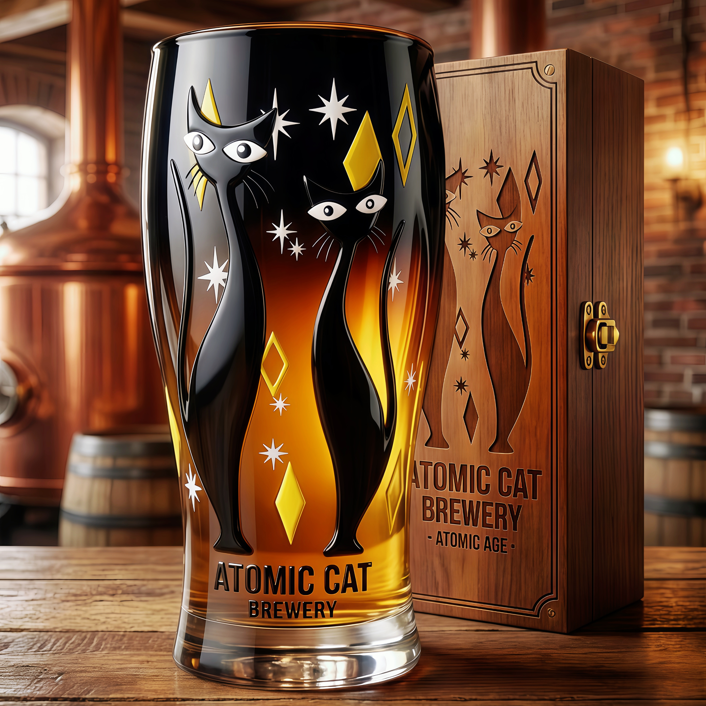 Atomic Cat Glass Cup