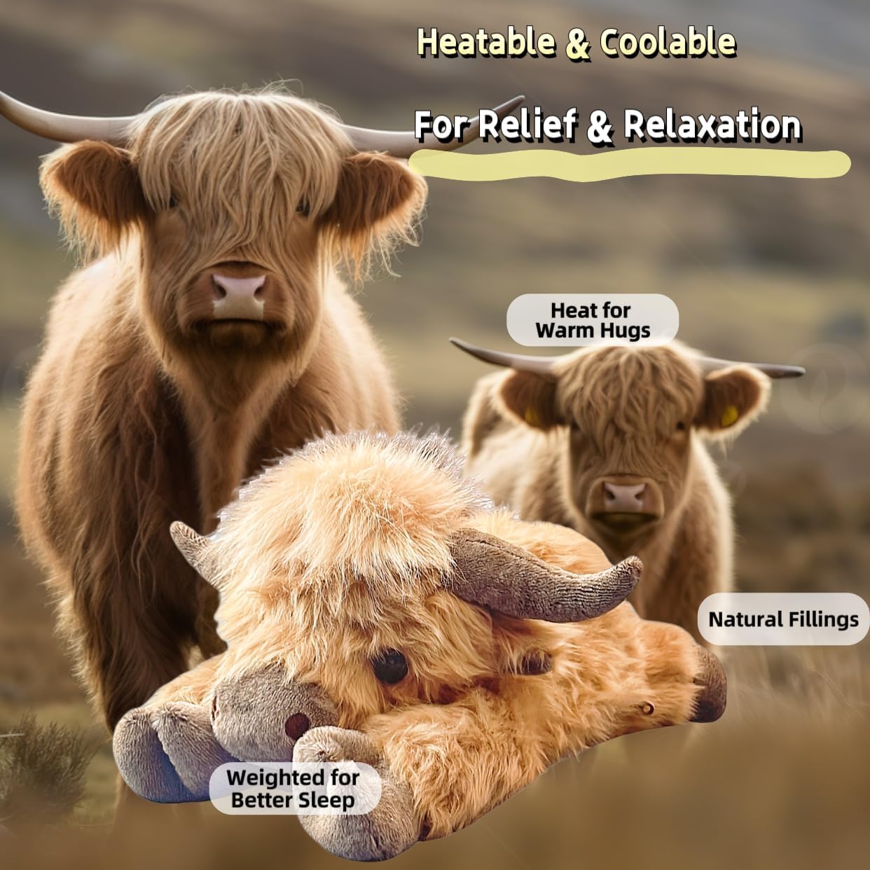🔥 Buy 2+ Get Free shipping 🔥🎁Cute Cartoon Highland Cow Cuddly Toy